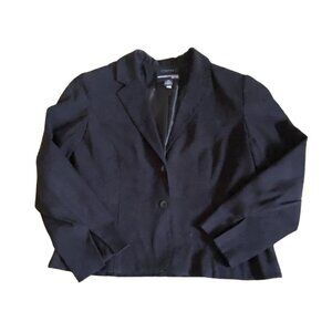Norton Mcnaughton Petites 2 Button Closure Blazer-Black-Size 14P-GUC